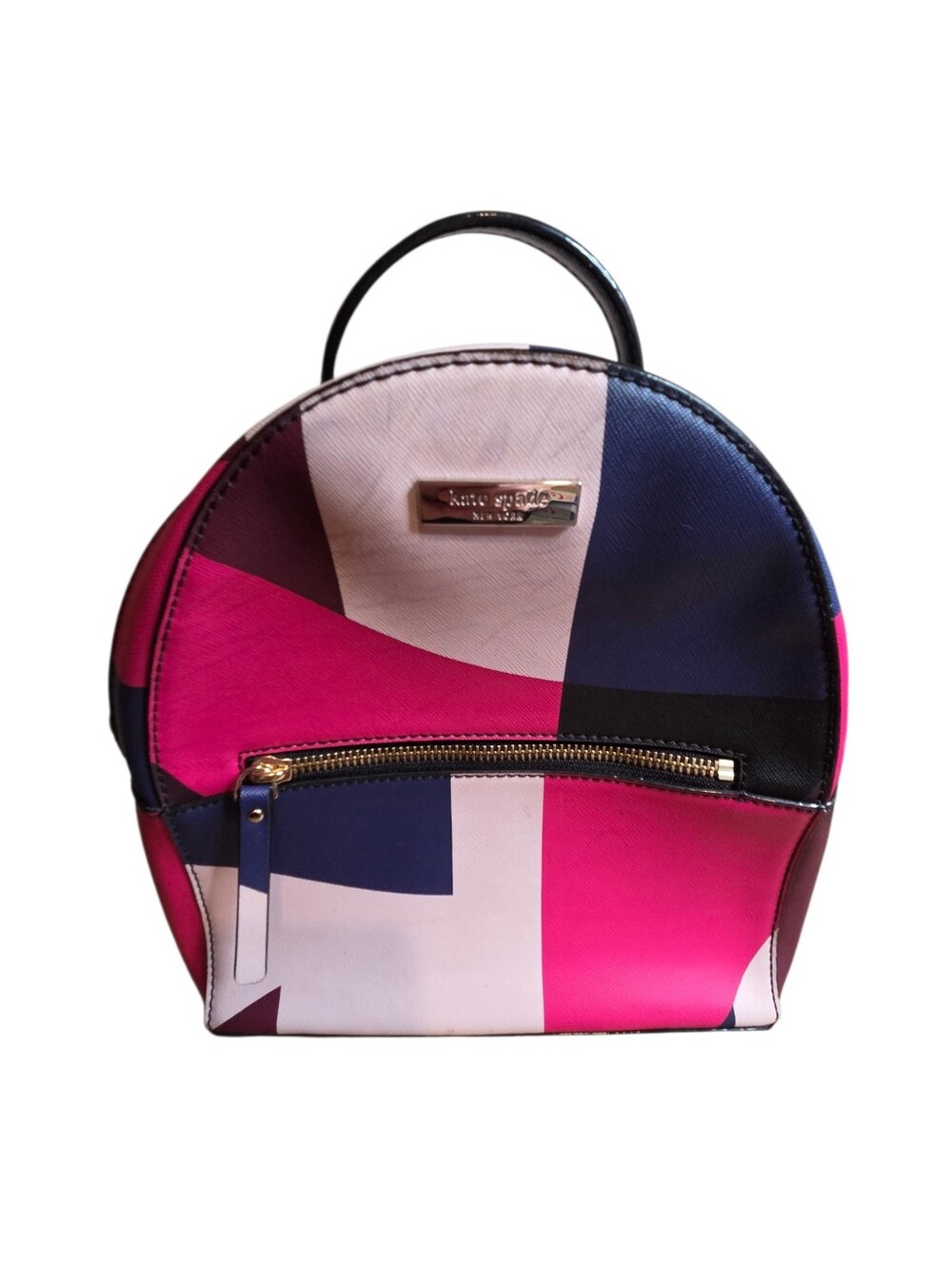 Kate Spade Laurel Way Sammi Multicolor Geometric Small Vinyl Backpack Spotlight